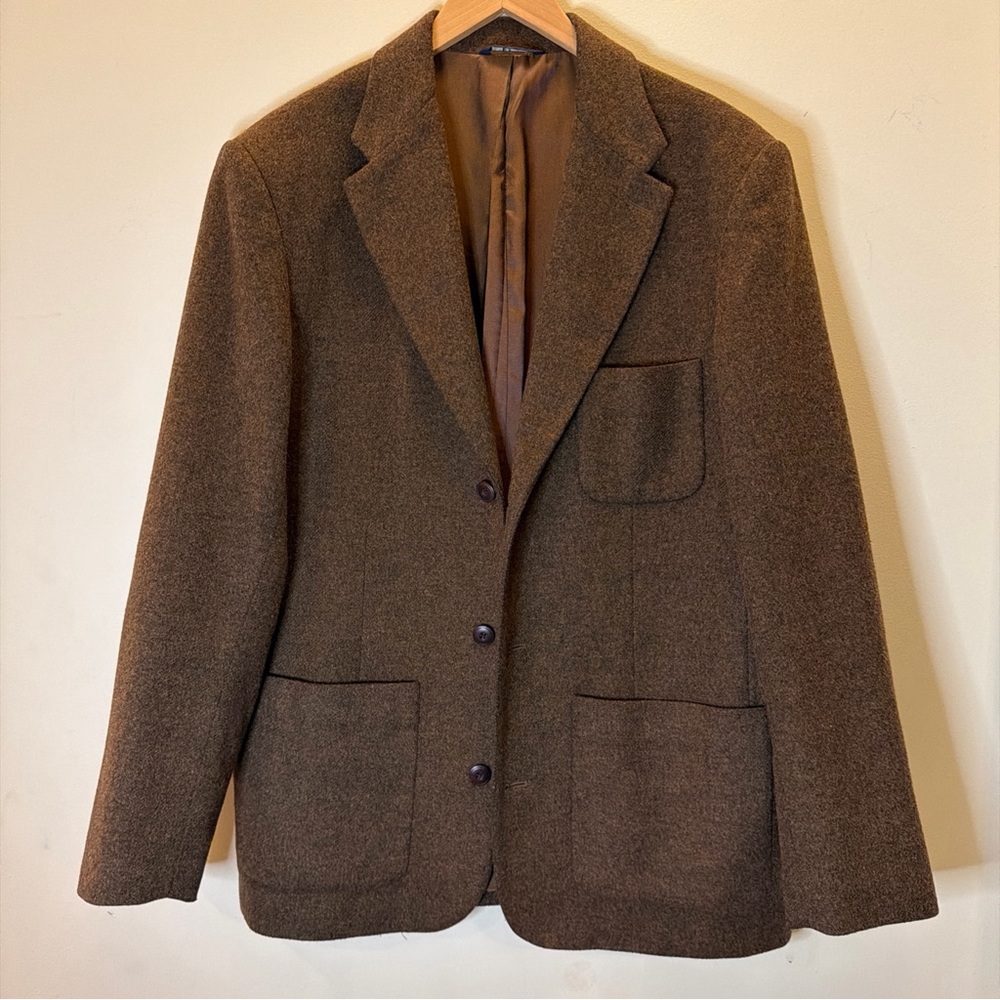 Vintage 90s Gap Wool Blazer Mens M Brown Oversized Academia Unstructured Jacket